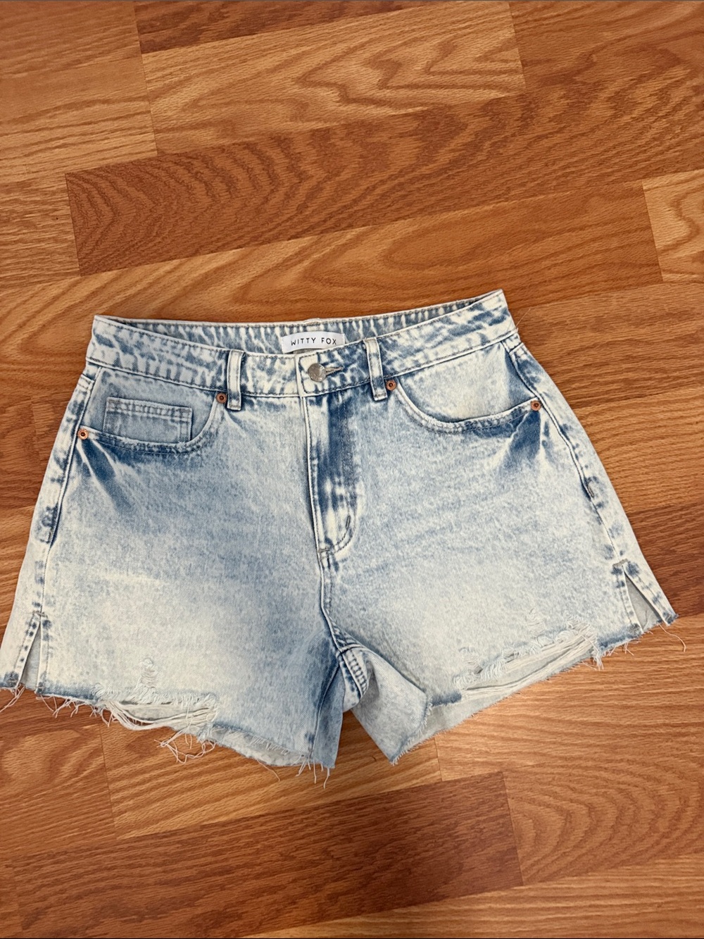 Witty Fox Women's Light Blue High-Rise Denim Shorts